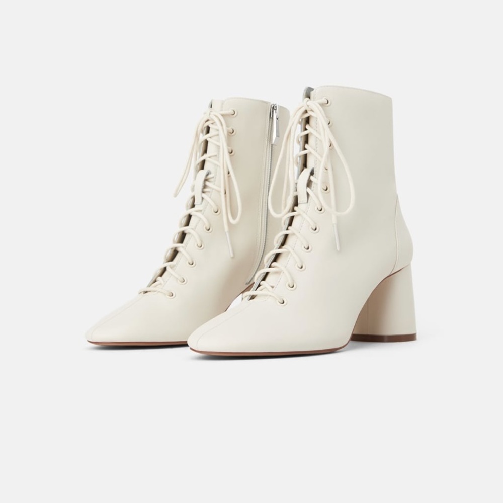 White Zara booties- never been worn